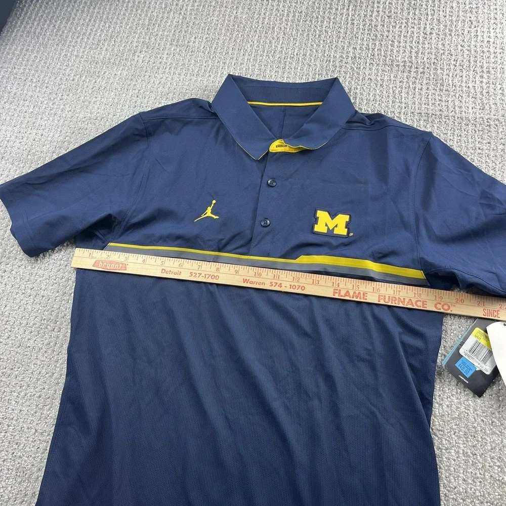 Nike Jordan Michigan Wolverines Elite Polo Shirt Mens Small Navy Jumpman NWT